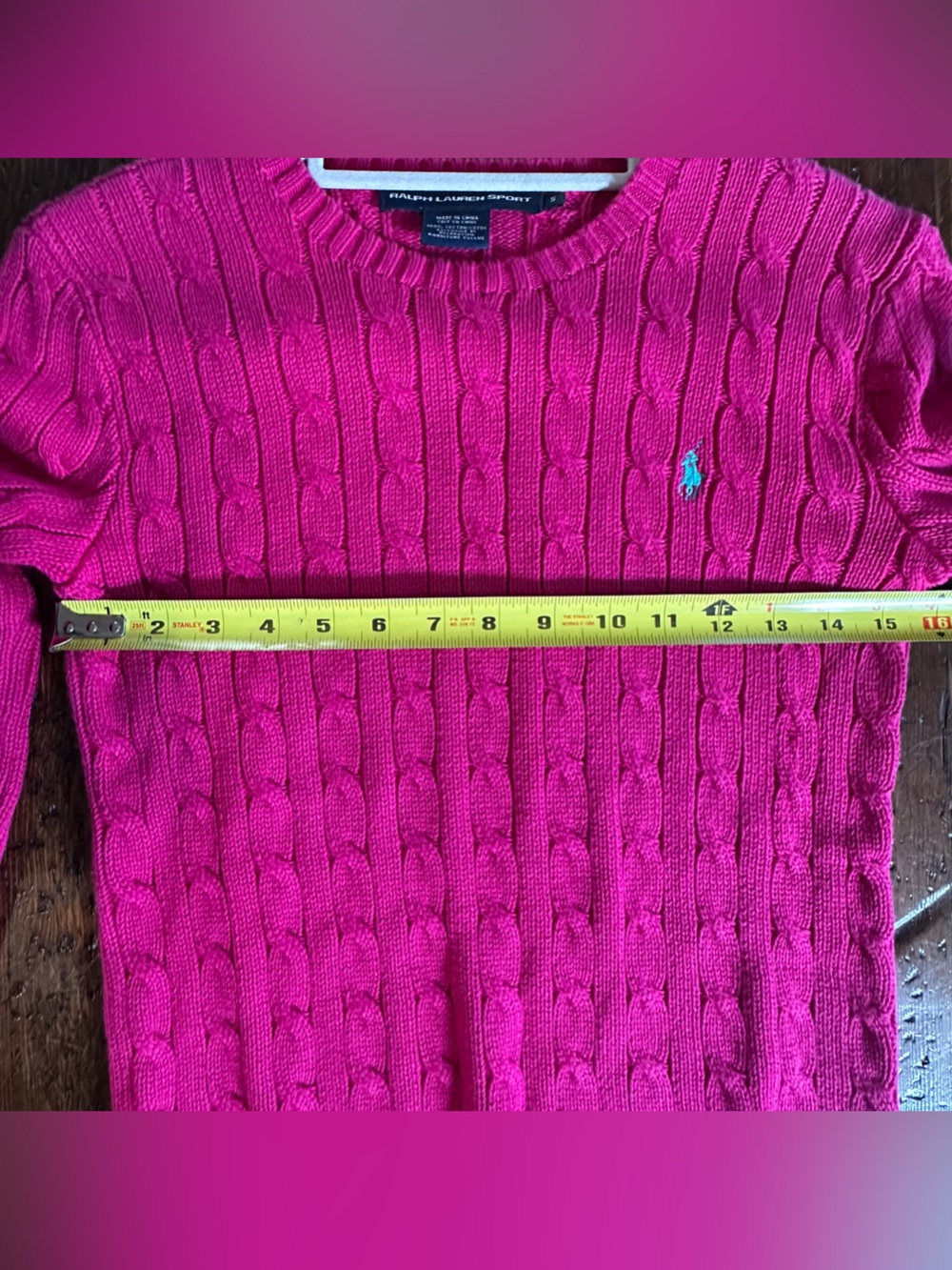 Ralph Lauren Fuchsia Cable-Knit Crewneck Sweater - Picture 5 of 5